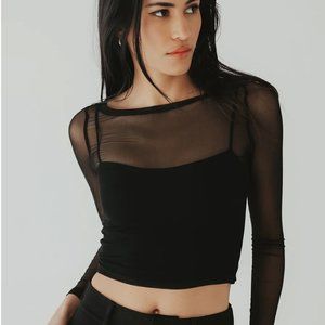 Klassy Network TWO PIECE MESH LONG SLEEVE BRAMI (CROP)